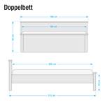 Lit double Rosenheim Blanc alpin - 160 x 200cm - Pas de tiroir de lit