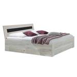 Tweepersoonsbed Struge witte eikenhouten look - 140 x 200cm - Met bedlade