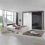 Lit double Struge Imitation chêne blanchi - 140 x 200cm - Avec tiroir de lit