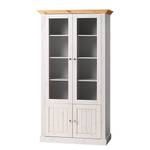 Armoire vitrine Lyngby I Pin massif - Blanc - Epicéa blanc / Epicéa