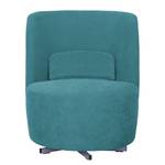 Fauteuil pivotant Crayford Tissu - Bleu pétrole