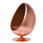 Draaifauteuil Eye Ball Copper staal/koperkleurig kunstleer/bruin