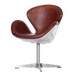 Fauteuil pivotant Gatwick Cuir / Aluminium - Argenté / Marron