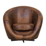 Fauteuil pivotant Marvin Aspect cuir vieilli - Marron