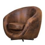 Fauteuil pivotant Marvin Aspect cuir vieilli - Marron