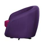 Draaifauteuil Marvin aubergine/roze geweven stof