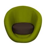 Fauteuil pivotant Marvin Tisu vert / Marron foncé