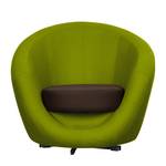 Draaifauteuil Marvin groene geweven stof/donkerbruin