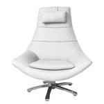 Fauteuil pivotant Oliver II Cuir véritable - Blanc