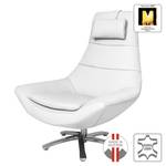 Fauteuil pivotant Oliver II Cuir véritable - Blanc