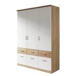 Armoire à portes battantes Bremen-Extra Blanc alpin / Imitation chêne de Sonoma - Largeur : 91 cm - Sans portes miroir