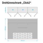 Drehtürenschrank Julan 2 Alpinweiß/Lava Schrankbreite: 270 cm - 6-türig