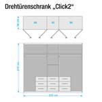 Drehtürenschrank Julan 2 Eiche Sägerau Dekor/Alpinweiß - Schrankbreite: 270 cm - 6-türig - Breite: 270 cm