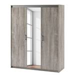 Armoire à portes battantes Amboise Imitation chêne / Gris foncé - 146 cm (3 portes)