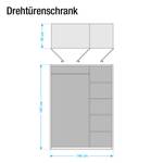 Drehtürenschrank Amboise Eiche Dekor Dunkelgrau - 146 cm (3-türig)