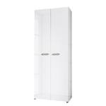 Armoire à portes battantes Ambrosia Blanc brillant - 81 x 214 cm - 2 porte - Sans corniche - Sans portes miroir