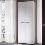 Armoire à portes battantes Ambrosia Blanc brillant - 81 x 214 cm - 2 porte - Sans corniche - Sans portes miroir