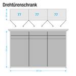 Drehtürenschrank Ambrosia Hochglanz Weiß - 237 x 214 cm - 6 Türen - Mit Kranzblende - 2 Spiegeltüren