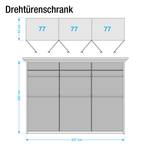 Draaideurkast Ambrosia hoogglans wit - 237 x 240 cm - 6 deuren - Met kroonlijst - Zonder spiegeldeuren