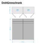 Drehtürenschrank Ambrosia Hochglanz Weiß - 159 x 240 cm - 4 Türen - Ohne Kranzblende - Ohne Spiegeltür/-en