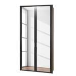 Armoire à portes battantes Arizona Sleep Havanne - Largeur : 100 cm - 2 porte - Avec cadre passepartout - Avec éclairage - 2 miroir