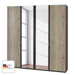 Draaideurkast Arizona Sleep Havanna/santana eikenhouten look - Breedte: 200 cm - 4 deuren - Zonder passe-partout lijst - Zonder verlichting - 2 spiegeldeuren