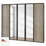 Draaideurkast Arizona Sleep Havanna/santana eikenhouten look - Breedte: 250 cm - 5 deuren - Met passe-partout lijst - Zonder verlichting - 3 spiegeldeuren