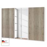 Draaideurkast Arizona Sleep Alpinewit/santana eikenhouten look - Breedte: 300 cm - 6 deuren - Zonder passe-partout lijst - Zonder verlichting - 2 spiegeldeuren