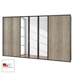 Draaideurkast Arizona Sleep Havanna/santana eikenhouten look - Breedte: 350 cm - 7 deuren - Met passe-partout lijst - Zonder verlichting - 3 spiegeldeuren