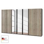 Draaideurkast Arizona Sleep Havanna/santana eikenhouten look - Breedte: 350 cm - 7 deuren - Zonder passe-partout lijst - Zonder verlichting - 3 spiegeldeuren