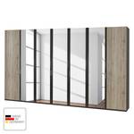 Draaideurkast Arizona Sleep Havanna/santana eikenhouten look - Breedte: 350 cm - 7 deuren - Zonder passe-partout lijst - Zonder verlichting - 5 spiegeldeuren