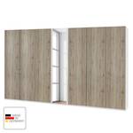 Draaideurkast Arizona Sleep Alpinewit/santana eikenhouten look - Breedte: 350 cm - 7 deuren - Zonder passe-partout lijst - Zonder verlichting - 1 spiegeldeur