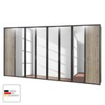 Draaideurkast Arizona Sleep Havanna/santana eikenhouten look - Breedte: 400 cm - 8 deuren - Met passe-partout lijst - Met verlichting - 6 spiegeldeuren