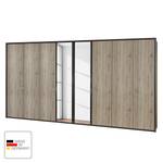 Draaideurkast Arizona Sleep Havanna/santana eikenhouten look - Breedte: 400 cm - 8 deuren - Met passe-partout lijst - Zonder verlichting - 2 spiegeldeuren