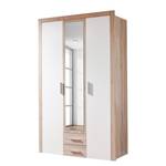 Armoire à portes battantes Axel Imitation chêne de Sonoma / Blanc - Largeur : 121 cm - 3 portes