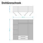 Drehtürenschrank Darvel Eiche Sonoma Dekor / Weiß - Breite: 156 cm - 4 Türen