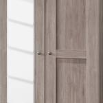 Armoire à portes battantes Bergamo Imitation chêne truffier - Largeur : 250 cm - Sans corniche - Sans éclairage - 2 miroir