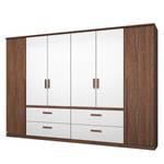 Armoire à portes battantes Bernau Marron / Blanc - Largeur : 271 cm