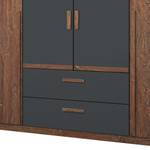 Armoire à portes battantes Bernau Marron foncé / Anthracite - Largeur : 181 cm