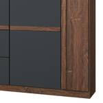 Armoire à portes battantes Bernau Marron foncé / Anthracite - Largeur : 226 cm