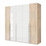 Drehtürenschrank Brooklyn XIII Eiche Sonoma Dekor / Hochglanz Weiß - 250 x 216 cm