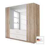 Draaideurkast Bustas Lichte San Remo eikenhouten look/alpinewit - Breedte: 181 cm - 4 deuren