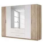 Armoire à portes battantes Bustas Imitation chêne de San Remo clair / Blanc alpin - Largeur : 271 cm - 6 portes