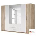 Draaideurkast Bustas Lichte San Remo eikenhouten look/alpinewit - Breedte: 271 cm - 6 deuren