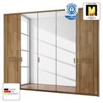 Armoire à portes battantes Casano Chêne sauvage partiellement massif - Largeur : 235 cm - 5 portes - Avec cadre passepartout - 1 miroir