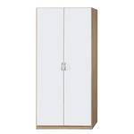 Armoire à portes battantes Case I Blanc alpin / Imitation chêne de Sonoma - 135 cm - 3 portes - Standard