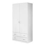 Armoire à portes battantes Case IV Blanc alpin - 91 cm - 2 portes - Largeur : 91 cm - Sans portes miroir