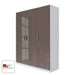 Drehtürenschrank Celle Alpinweiß / Hochglanz Lavagrau - Breite: 136 cm