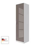 Armoire à portes battantes Celle Blanc alpin / Gris lava brillant - Largeur : 47 cm