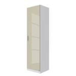 Armoire à portes battantes Celle Blanc alpin / Gris sable brillant - Largeur : 47 cm